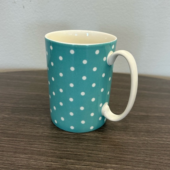 kate spade Other - Kate Spade Lenox Coffee Mug Cup Larabee Polka Dot Turquoise and White